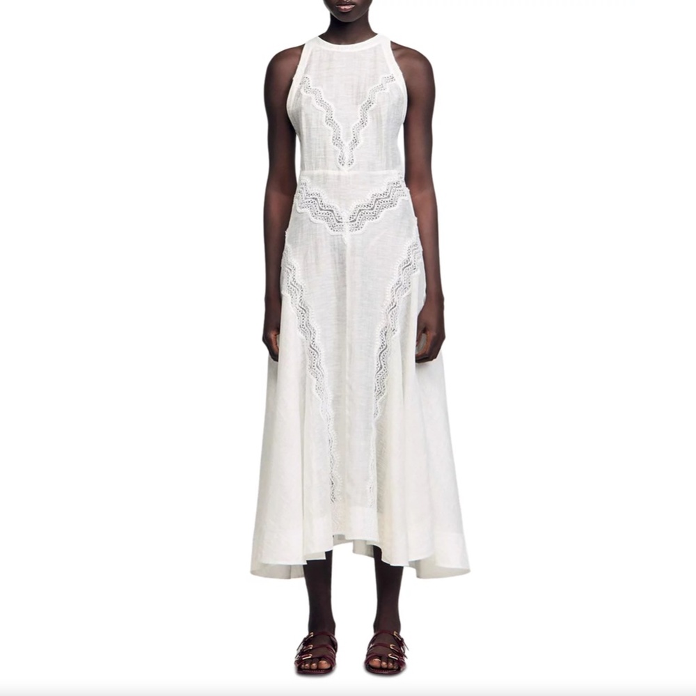 Nathalie Lace Trim Maxi Dress